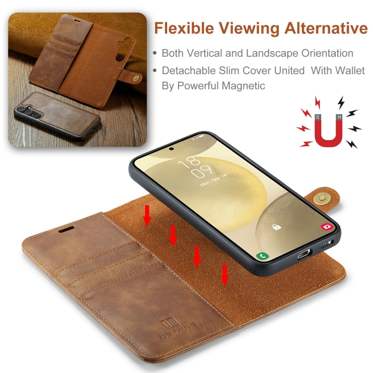 For Samsung Galaxy S24 FE 5G DG.MING Crazy Horse Texture Detachable Magnetic Leather Case