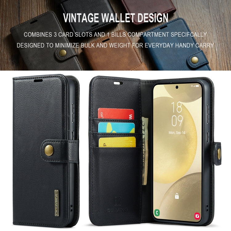 For Samsung Galaxy S24 FE 5G DG.MING Crazy Horse Texture Detachable Magnetic Leather Case