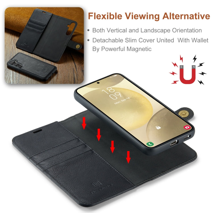 For Samsung Galaxy S24 FE 5G DG.MING Crazy Horse Texture Detachable Magnetic Leather Case