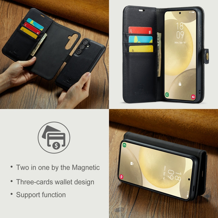 For Samsung Galaxy S24 FE 5G DG.MING Crazy Horse Texture Detachable Magnetic Leather Case