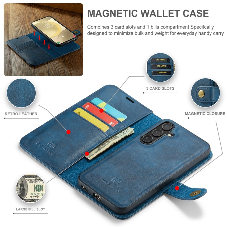 For Samsung Galaxy S24 FE 5G DG.MING Crazy Horse Texture Detachable Magnetic Leather Case