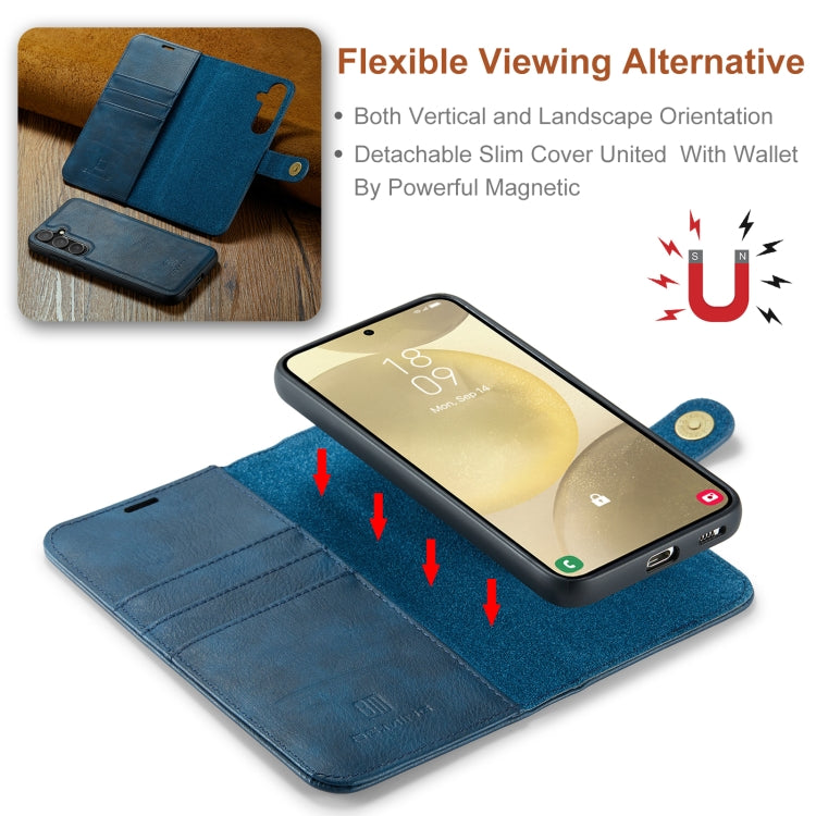 For Samsung Galaxy S24 FE 5G DG.MING Crazy Horse Texture Detachable Magnetic Leather Case