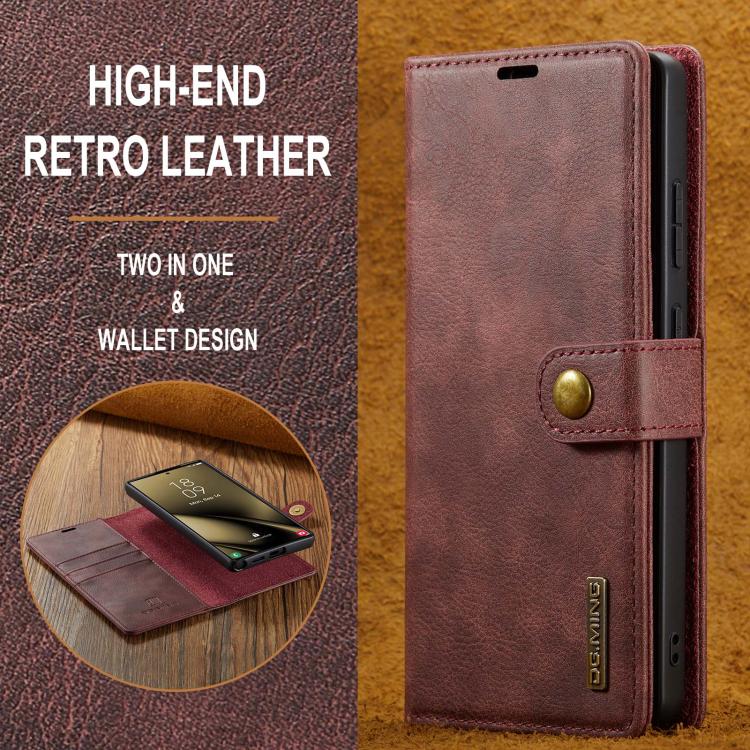 For Samsung Galaxy S25 Ultra 5G DG.MING Crazy Horse Texture Detachable Magnetic Leather Case