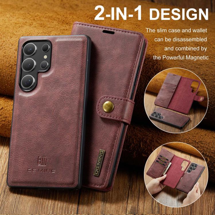 For Samsung Galaxy S25 Ultra 5G DG.MING Crazy Horse Texture Detachable Magnetic Leather Case