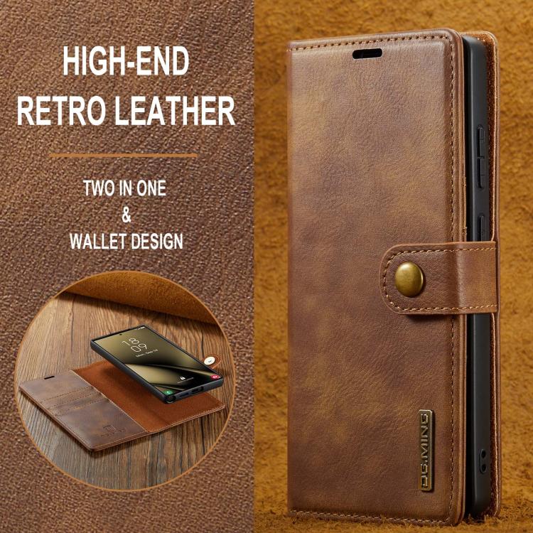 For Samsung Galaxy S25 Ultra 5G DG.MING Crazy Horse Texture Detachable Magnetic Leather Case