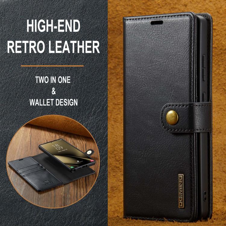 For Samsung Galaxy S25 Ultra 5G DG.MING Crazy Horse Texture Detachable Magnetic Leather Case
