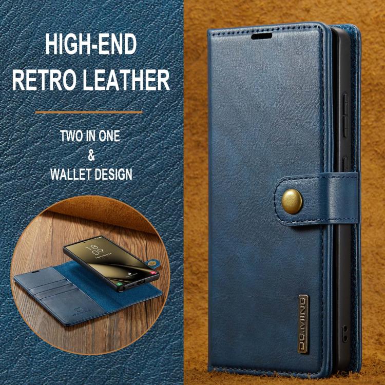 For Samsung Galaxy S25 Ultra 5G DG.MING Crazy Horse Texture Detachable Magnetic Leather Case