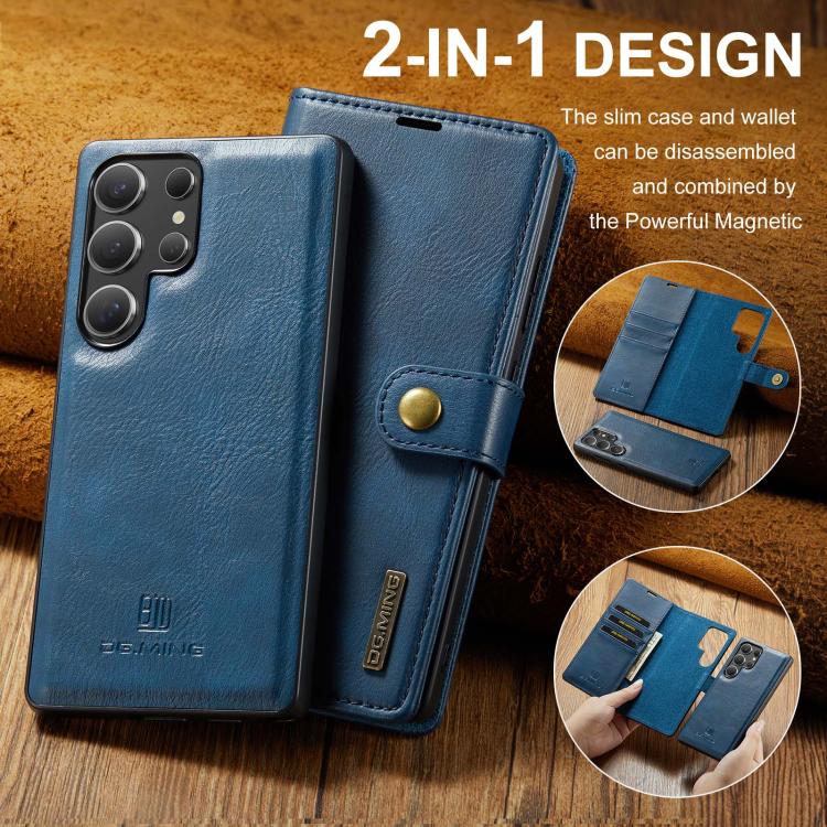 For Samsung Galaxy S25 Ultra 5G DG.MING Crazy Horse Texture Detachable Magnetic Leather Case