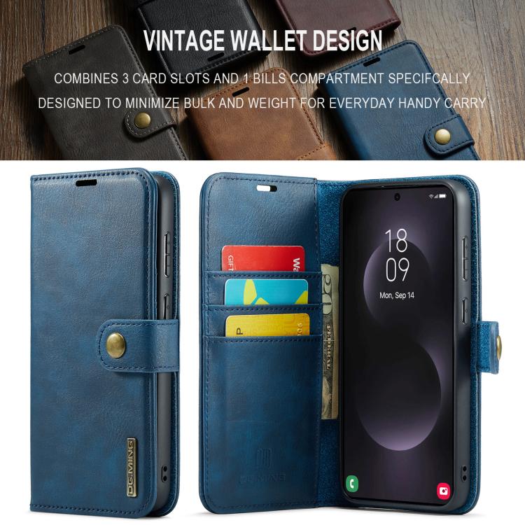 For Samsung Galaxy S25 Edge 5G DG.MING Crazy Horse Texture Detachable Magnetic Leather Case
