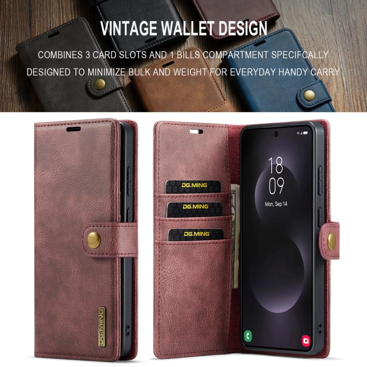 For Samsung Galaxy S26 Ultra 5G DG.MING Crazy Horse Texture Detachable Magnetic Leather Case