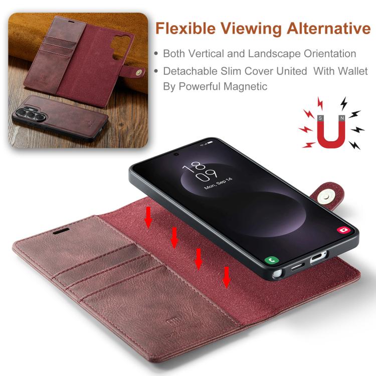 For Samsung Galaxy S26 Ultra 5G DG.MING Crazy Horse Texture Detachable Magnetic Leather Case