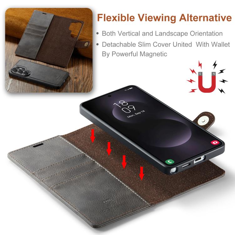 For Samsung Galaxy S26 Ultra 5G DG.MING Crazy Horse Texture Detachable Magnetic Leather Case