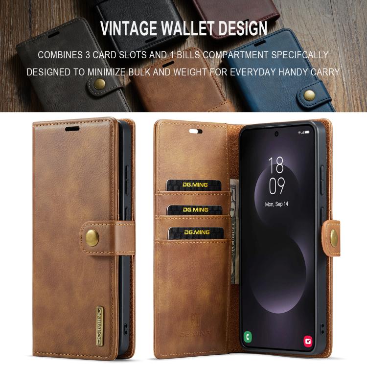 For Samsung Galaxy S26 Ultra 5G DG.MING Crazy Horse Texture Detachable Magnetic Leather Case