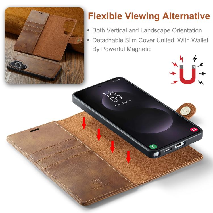 For Samsung Galaxy S26 Ultra 5G DG.MING Crazy Horse Texture Detachable Magnetic Leather Case