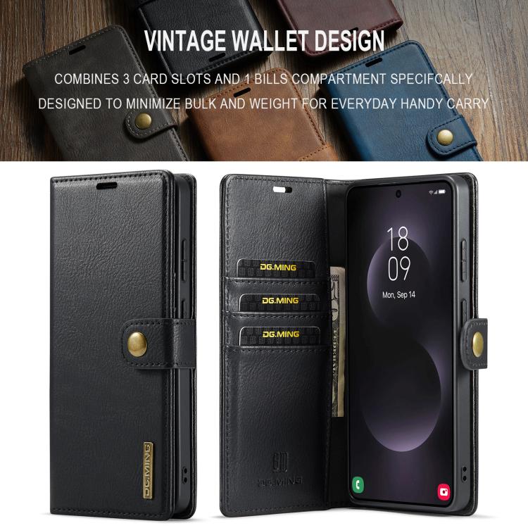 For Samsung Galaxy S26 Ultra 5G DG.MING Crazy Horse Texture Detachable Magnetic Leather Case