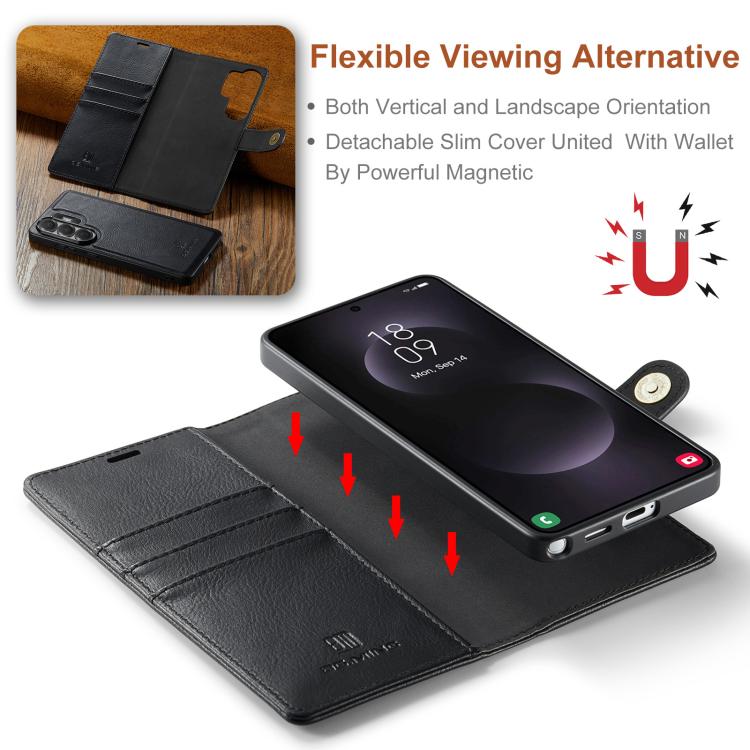 For Samsung Galaxy S26 Ultra 5G DG.MING Crazy Horse Texture Detachable Magnetic Leather Case