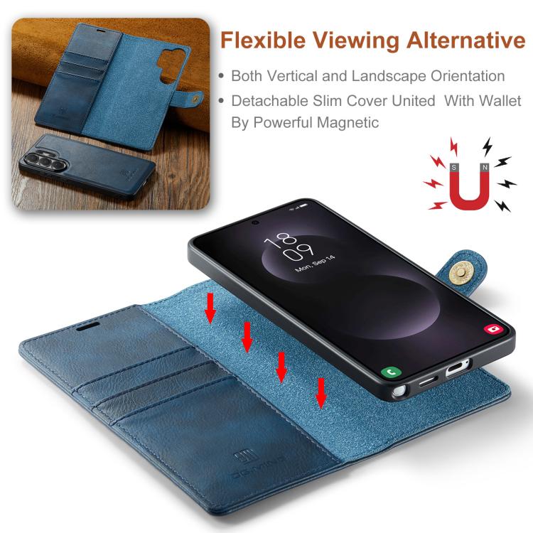 For Samsung Galaxy S26 Ultra 5G DG.MING Crazy Horse Texture Detachable Magnetic Leather Case