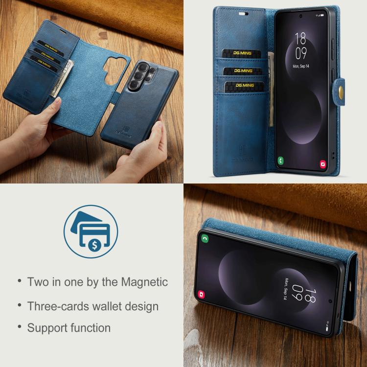 For Samsung Galaxy S26 Ultra 5G DG.MING Crazy Horse Texture Detachable Magnetic Leather Case