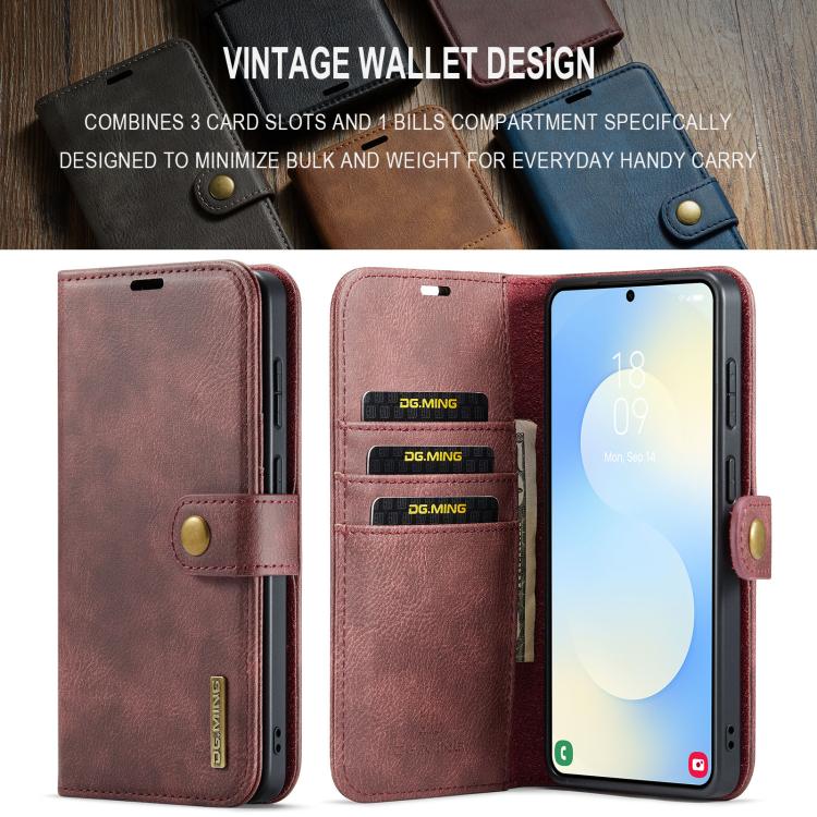 For Samsung Galaxy S26 5G DG.MING Crazy Horse Texture Detachable Magnetic Leather Case