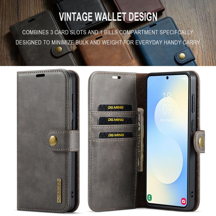 For Samsung Galaxy S26 5G DG.MING Crazy Horse Texture Detachable Magnetic Leather Case