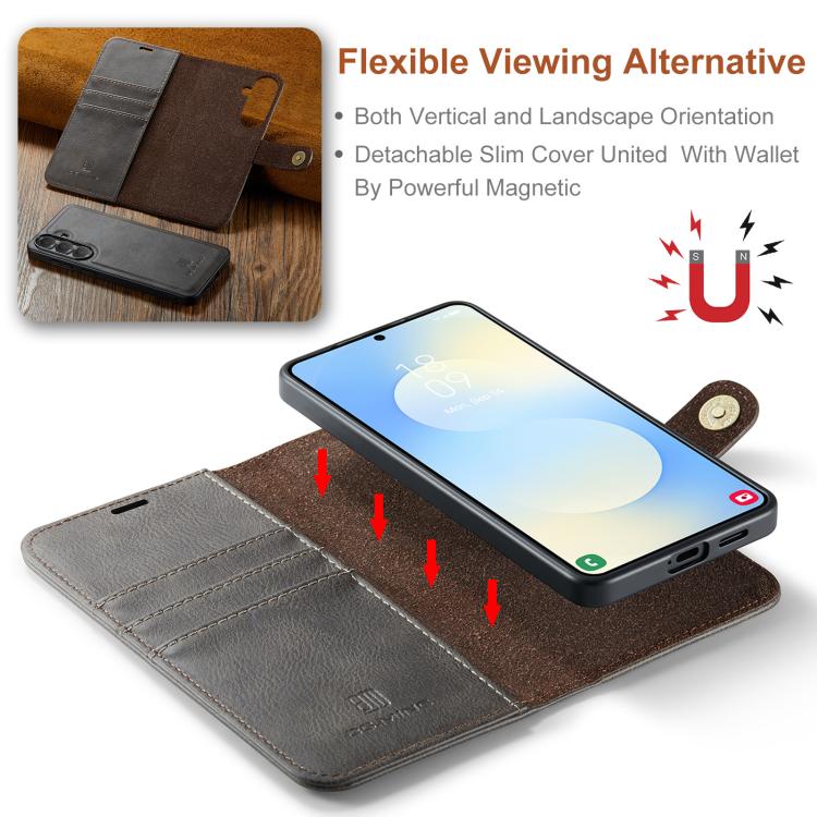 For Samsung Galaxy S26 5G DG.MING Crazy Horse Texture Detachable Magnetic Leather Case