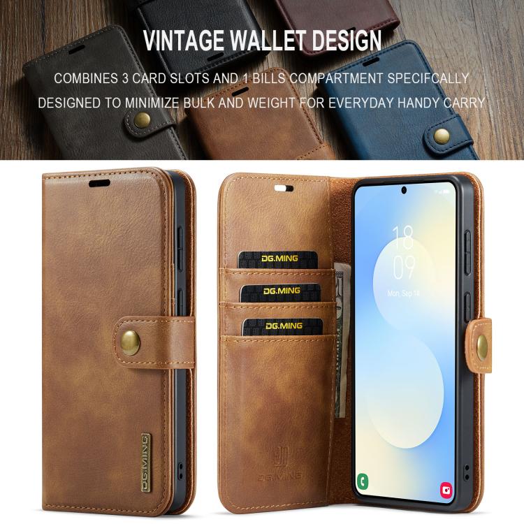 For Samsung Galaxy S26 5G DG.MING Crazy Horse Texture Detachable Magnetic Leather Case