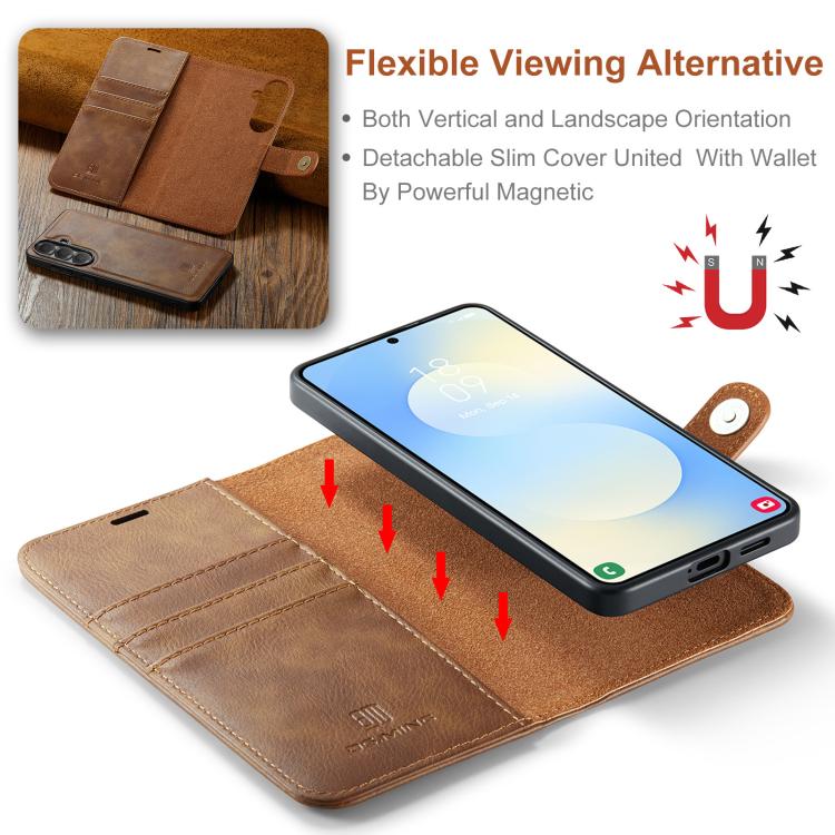 For Samsung Galaxy S26 5G DG.MING Crazy Horse Texture Detachable Magnetic Leather Case