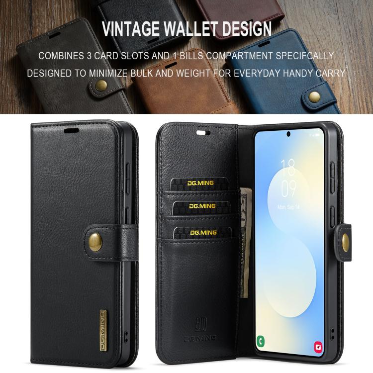 For Samsung Galaxy S26 5G DG.MING Crazy Horse Texture Detachable Magnetic Leather Case