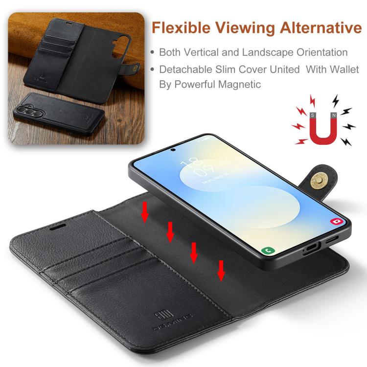 For Samsung Galaxy S26 5G DG.MING Crazy Horse Texture Detachable Magnetic Leather Case