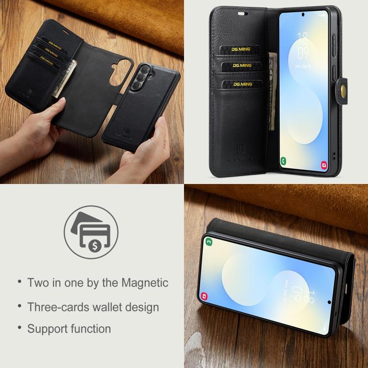 For Samsung Galaxy S26 5G DG.MING Crazy Horse Texture Detachable Magnetic Leather Case