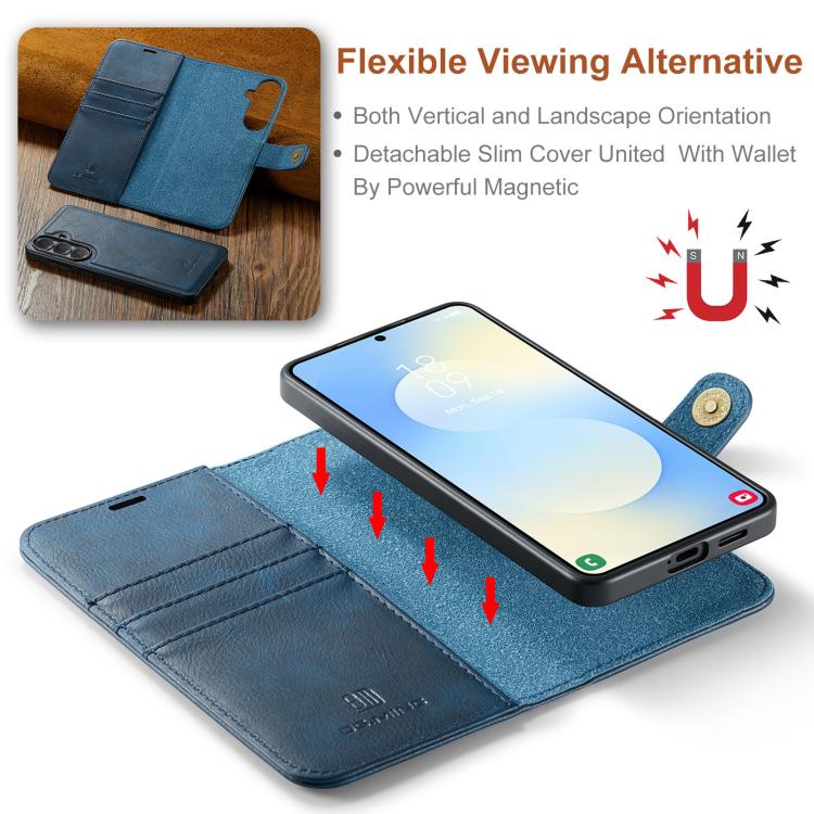 For Samsung Galaxy S26 5G DG.MING Crazy Horse Texture Detachable Magnetic Leather Case