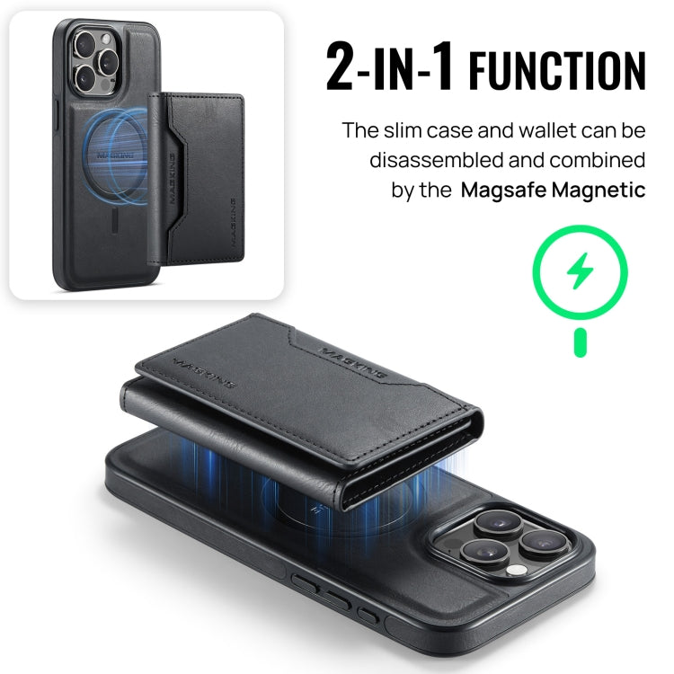 For iPhone 15 Pro Max MAGKING K2 Series MagSafe RFID Card Bag Detachable Phone Case