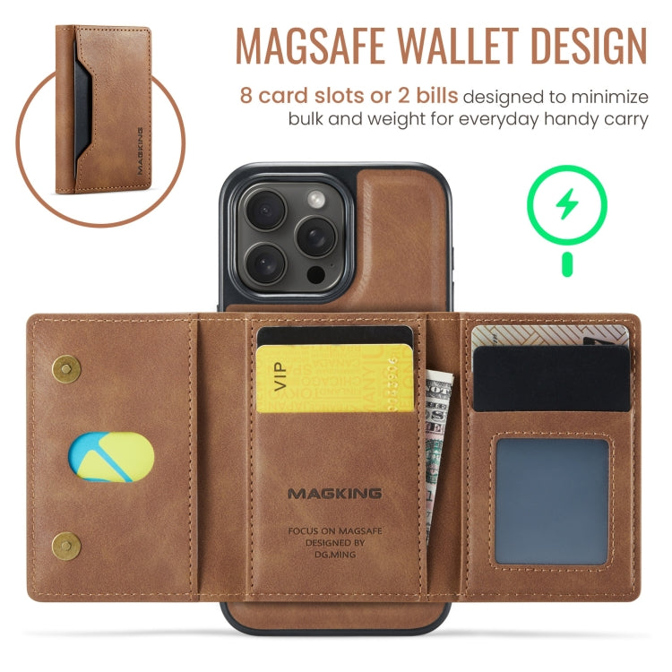 For iPhone 15 Pro Max MAGKING K2 Series MagSafe RFID Card Bag Detachable Phone Case