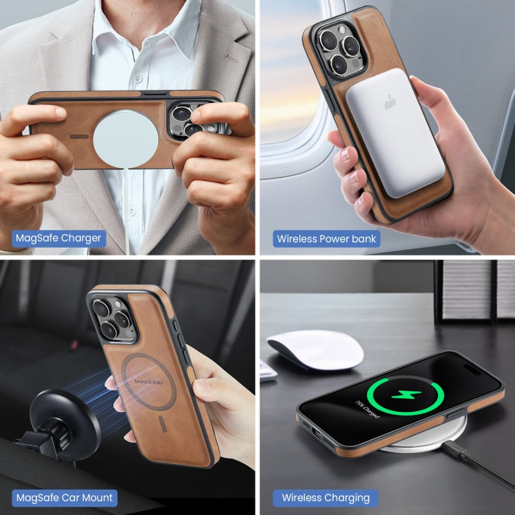 For iPhone 15 Pro Max MAGKING K2 Series MagSafe RFID Card Bag Detachable Phone Case