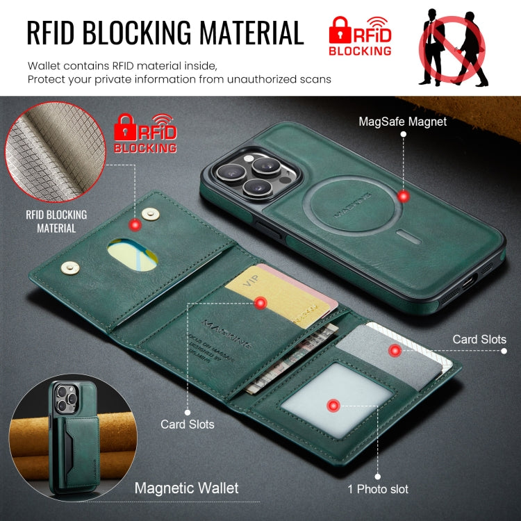For iPhone 15 Pro Max MAGKING K2 Series MagSafe RFID Card Bag Detachable Phone Case