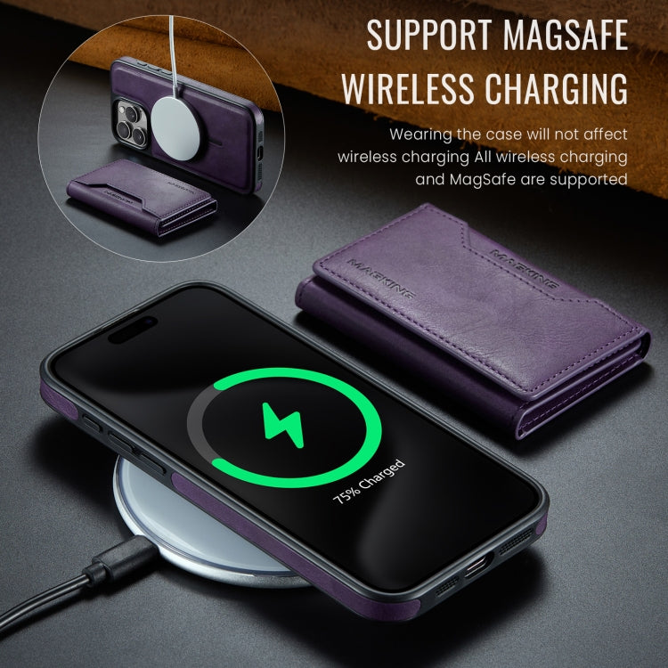 For iPhone 15 Pro Max MAGKING K2 Series MagSafe RFID Card Bag Detachable Phone Case