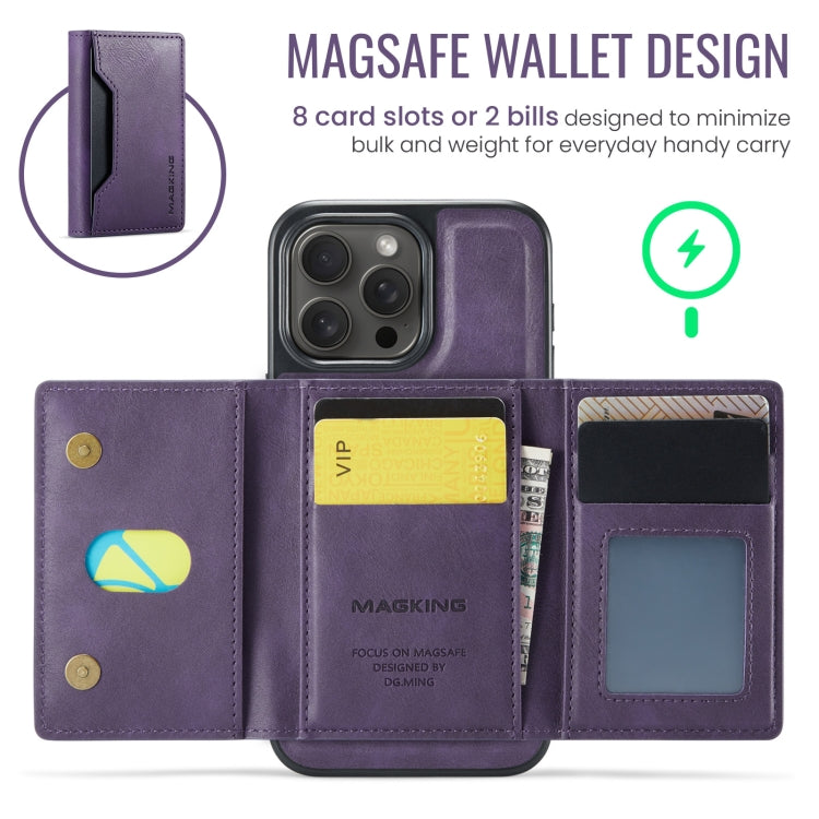 For iPhone 15 Pro Max MAGKING K2 Series MagSafe RFID Card Bag Detachable Phone Case