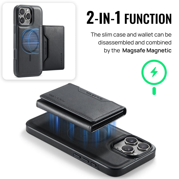 For iPhone 16 Pro MAGKING K2 Series MagSafe RFID Card Bag Detachable Phone Case