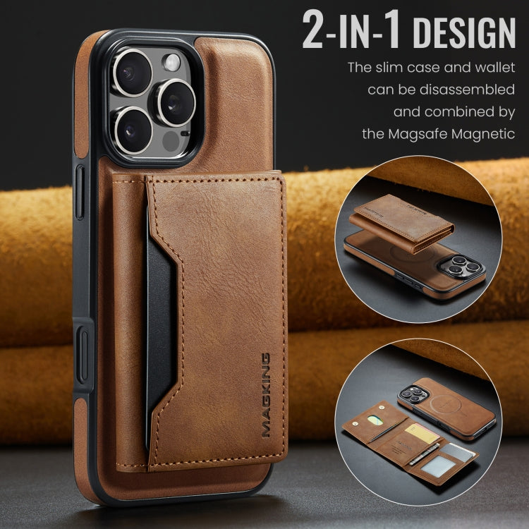 For iPhone 16 Pro MAGKING K2 Series MagSafe RFID Card Bag Detachable Phone Case