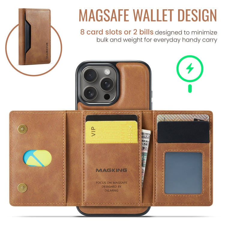 For iPhone 16 Pro MAGKING K2 Series MagSafe RFID Card Bag Detachable Phone Case