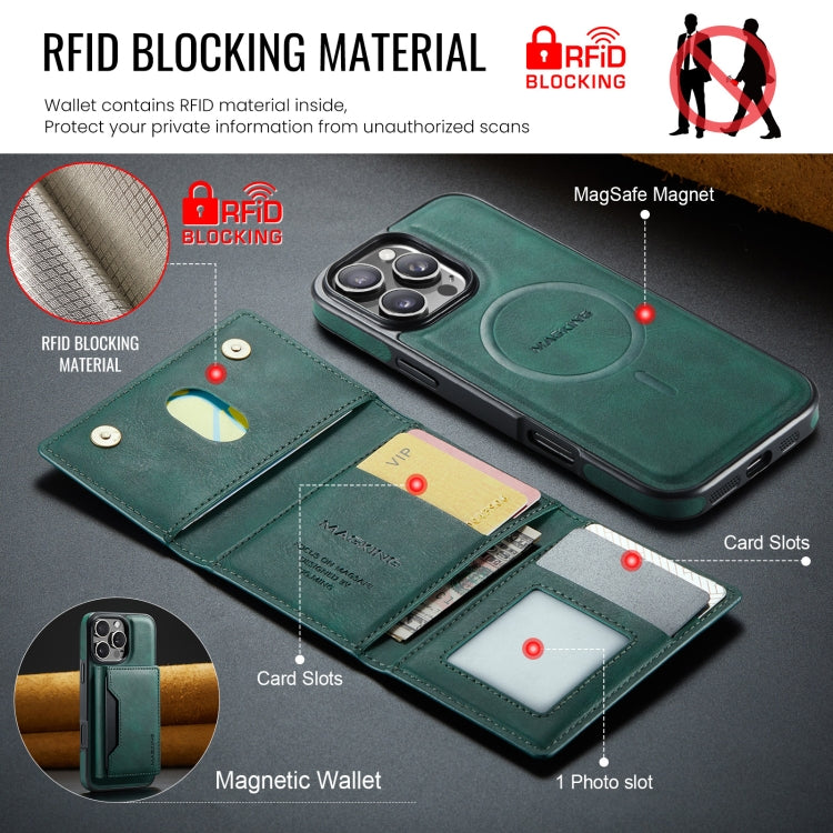 For iPhone 16 Pro MAGKING K2 Series MagSafe RFID Card Bag Detachable Phone Case