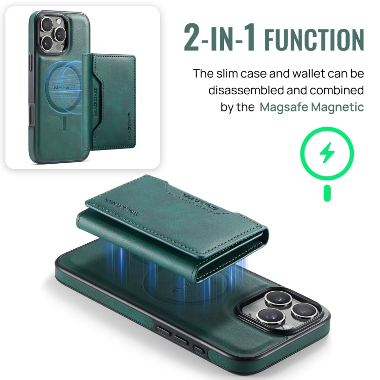 For iPhone 16 Pro MAGKING K2 Series MagSafe RFID Card Bag Detachable Phone Case