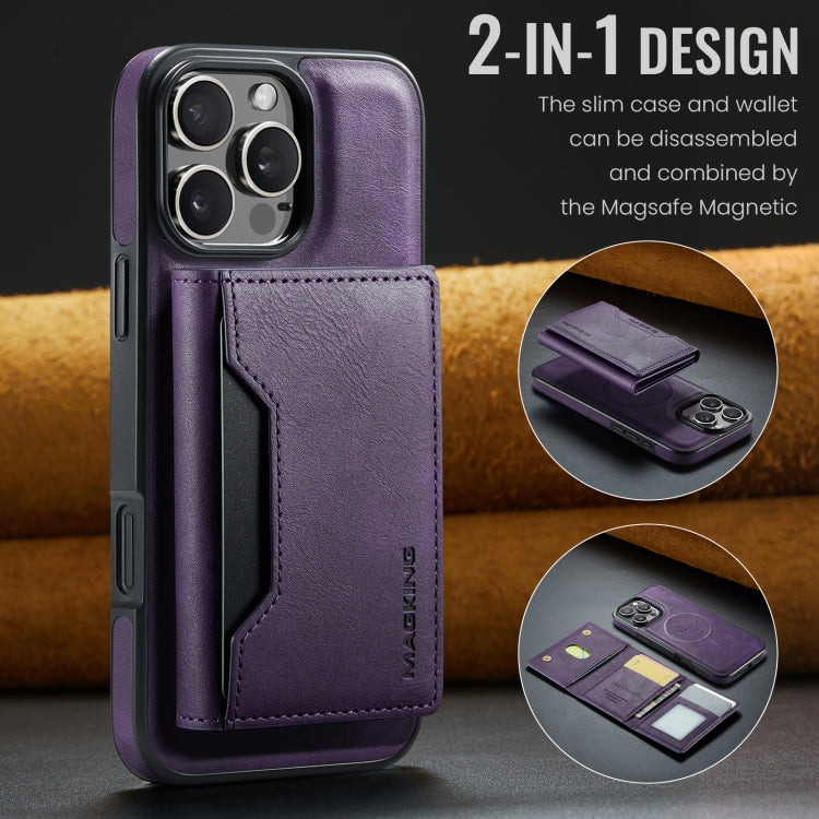 For iPhone 16 Pro MAGKING K2 Series MagSafe RFID Card Bag Detachable Phone Case