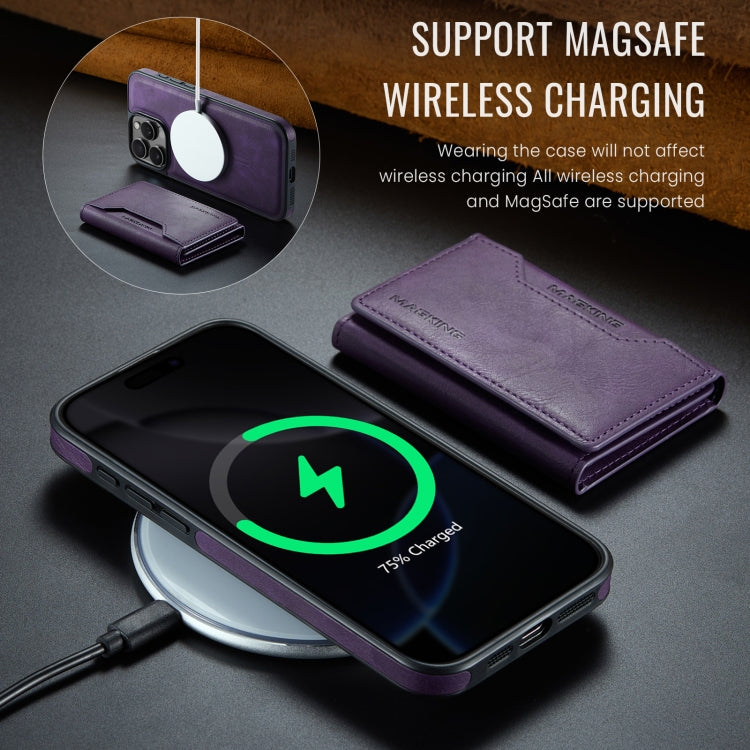 For iPhone 16 Pro MAGKING K2 Series MagSafe RFID Card Bag Detachable Phone Case