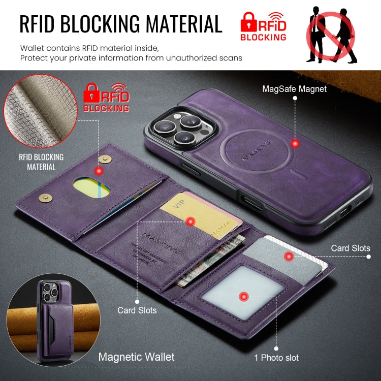 For iPhone 16 Pro MAGKING K2 Series MagSafe RFID Card Bag Detachable Phone Case