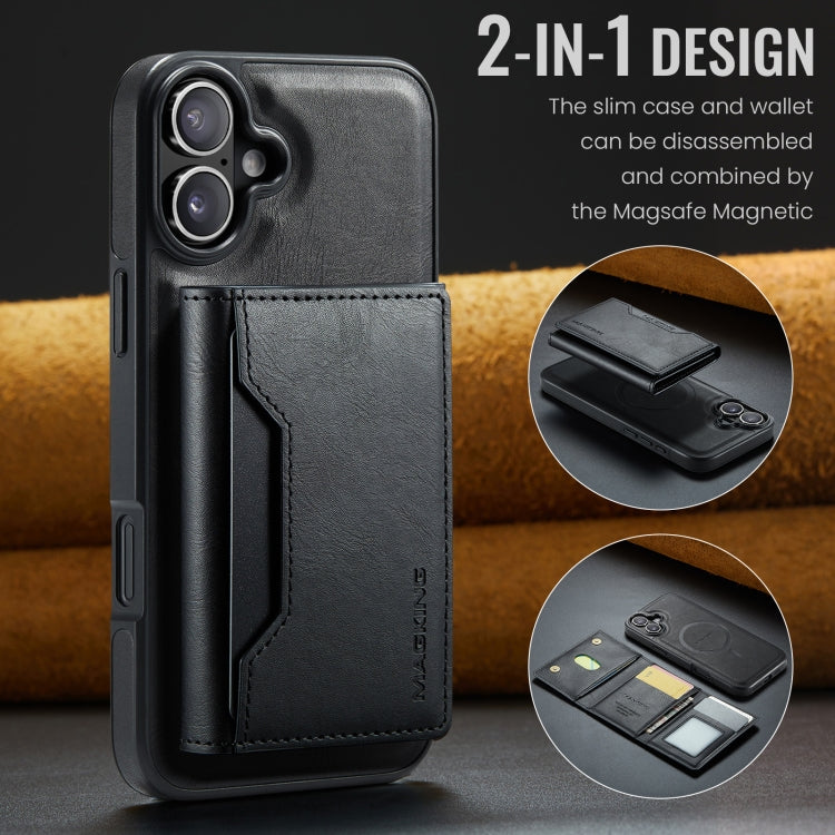 For iPhone 16 Plus MAGKING K2 Series MagSafe RFID Card Bag Detachable Phone Case
