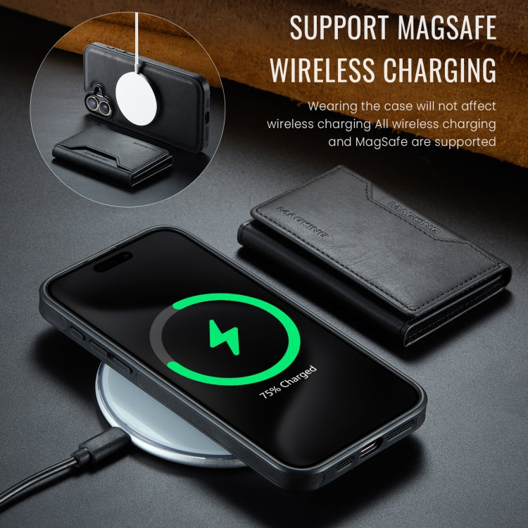For iPhone 16 Plus MAGKING K2 Series MagSafe RFID Card Bag Detachable Phone Case