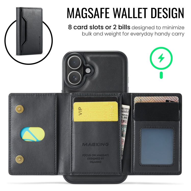 For iPhone 16 Plus MAGKING K2 Series MagSafe RFID Card Bag Detachable Phone Case