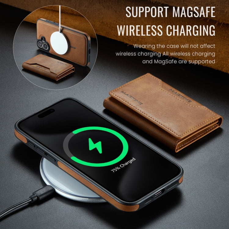 For iPhone 16 Plus MAGKING K2 Series MagSafe RFID Card Bag Detachable Phone Case