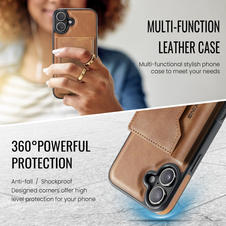 For iPhone 16 Plus MAGKING K2 Series MagSafe RFID Card Bag Detachable Phone Case